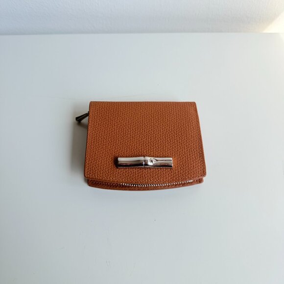 Longchamp Leather Compact Wallet (Brown) - Picture 1 of 3